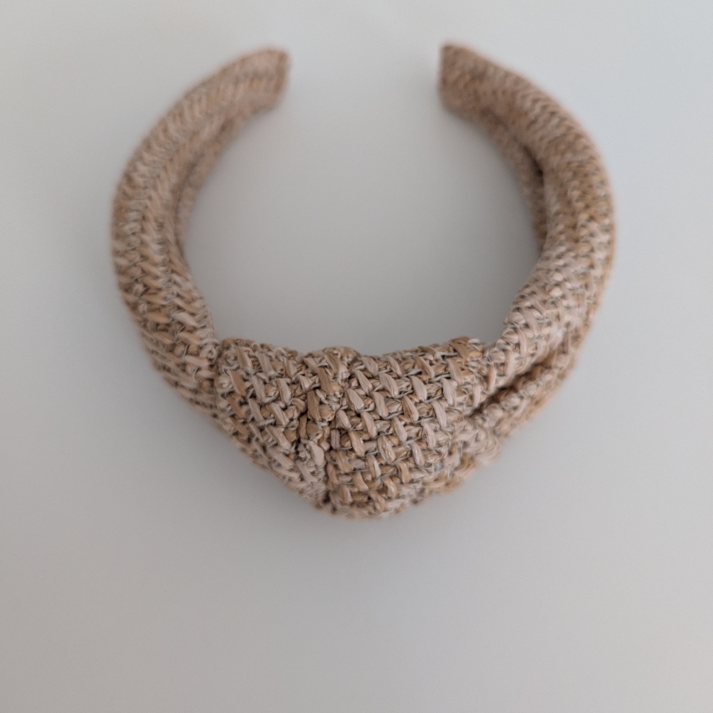Tan Wicker Braided Headband - Picture 3 of 3